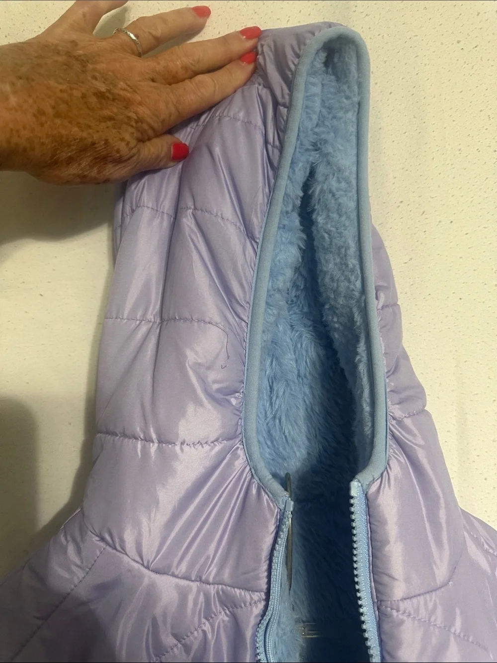 Eddie Bauer Ombre Lavender to Blue Kids Puffer Jacket 2-1 reversible, med10/12